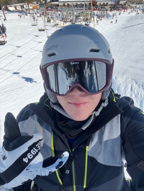 Adrian on a ski lift in Mountain High Resort, Wrightwood, CA.